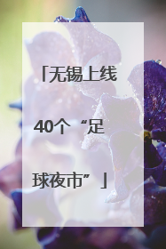 无锡上线40个“足球夜市”