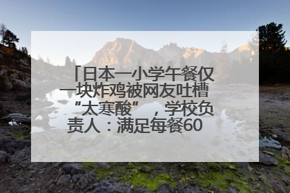 日本一小学午餐仅一块炸鸡被网友吐槽“太寒酸”，学校负责人：满足每餐600千卡的标准