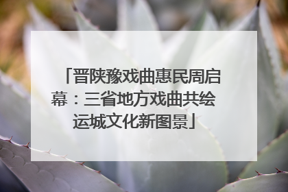 晋陕豫戏曲惠民周启幕：三省地方戏曲共绘运城文化新图景