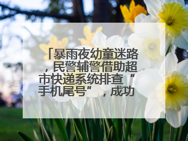 暴雨夜幼童迷路，民警辅警借助超市快递系统排查“手机尾号”，成功联系上家长