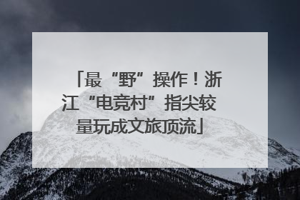 最“野”操作！浙江“电竞村”指尖较量玩成文旅顶流