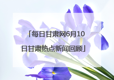 每日甘肃网6月10日甘肃热点新闻回顾