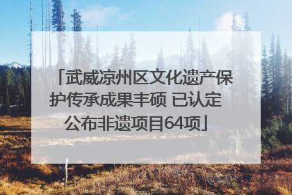 武威凉州区文化遗产保护传承成果丰硕 已认定公布非遗项目64项