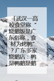 武汉一高校食堂称“烧鹅饭是广东俗称，食材为烤鸭”？广东多家烧鹅店：鸭是鸭鹅是鹅