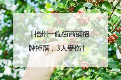 梧州一临街商铺招牌掉落，3人受伤