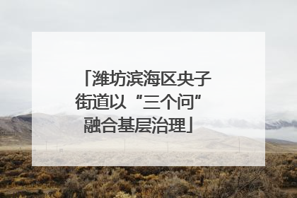 潍坊滨海区央子街道以“三个问”融合基层治理