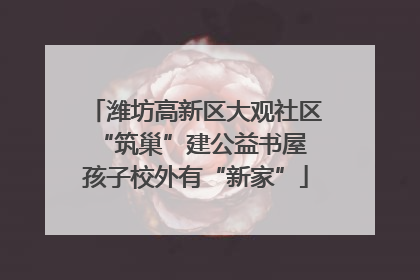 潍坊高新区大观社区“筑巢”建公益书屋 孩子校外有“新家”
