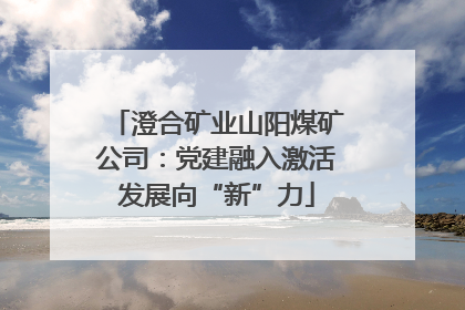 澄合矿业山阳煤矿公司：党建融入激活发展向“新”力