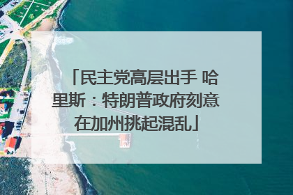 民主党高层出手 哈里斯：特朗普政府刻意在加州挑起混乱