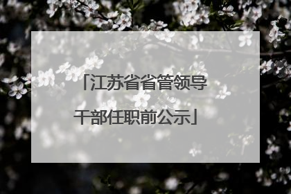 江苏省省管领导干部任职前公示