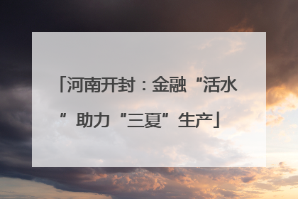 河南开封：金融“活水”助力“三夏”生产