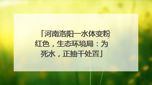 河南洛阳一水体变粉红色，生态环境局：为死水，正抽干处置