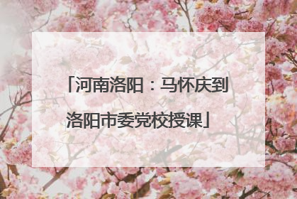 河南洛阳：马怀庆到洛阳市委党校授课