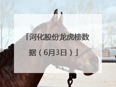 河化股份龙虎榜数据（6月3日）