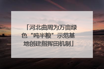 河北曲周为万亩绿色“吨半粮”示范基地创建指挥田机制