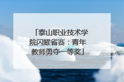 泰山职业技术学院闪耀省赛：青年教师勇夺一等奖