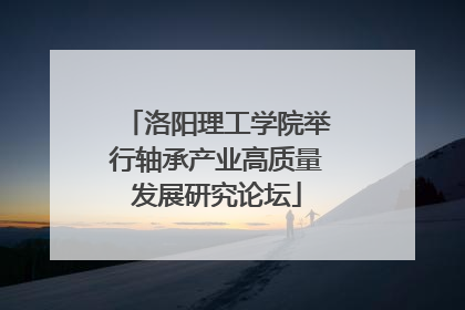 洛阳理工学院举行轴承产业高质量发展研究论坛