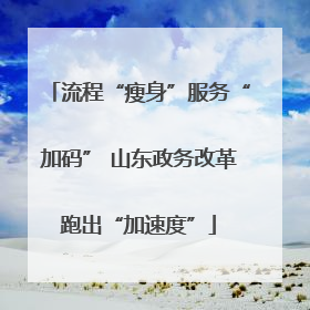 流程“瘦身”服务“加码” 山东政务改革跑出“加速度”