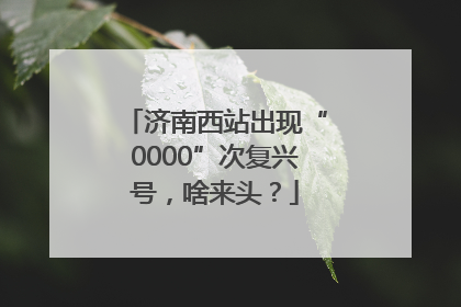 济南西站出现“0000”次复兴号，啥来头？
