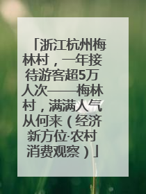 浙江杭州梅林村，一年接待游客超5万人次——梅林村，满满人气从何来（经济新方位·农村消费观察）