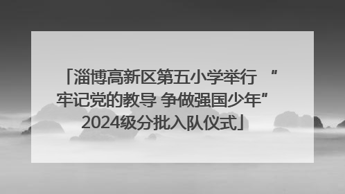 淄博高新区第五小学举行 “牢记党的教导 争做强国少年”2024级分批入队仪式