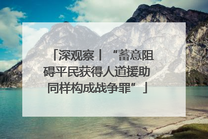 深观察丨“蓄意阻碍平民获得人道援助同样构成战争罪”