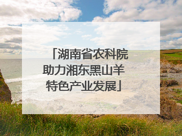 湖南省农科院助力湘东黑山羊特色产业发展