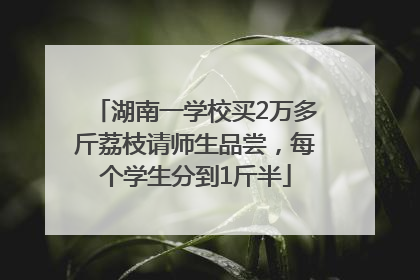 湖南一学校买2万多斤荔枝请师生品尝，每个学生分到1斤半