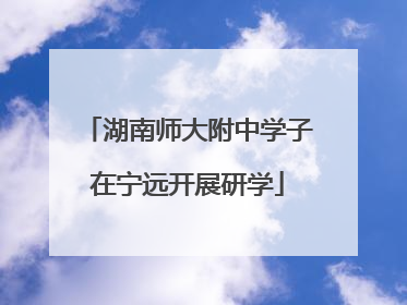 湖南师大附中学子在宁远开展研学