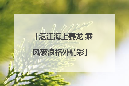 湛江海上赛龙 乘风破浪格外精彩