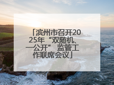 滨州市召开2025年“双随机、一公开” 监管工作联席会议
