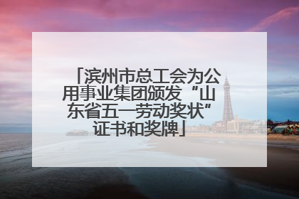 滨州市总工会为公用事业集团颁发“山东省五一劳动奖状”证书和奖牌