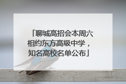 聊城高招会本周六相约东方高级中学，知名高校名单公布