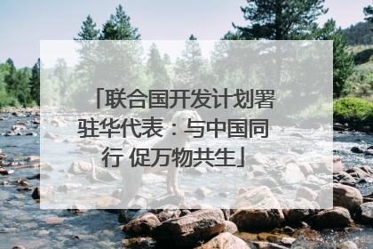 联合国开发计划署驻华代表：与中国同行 促万物共生