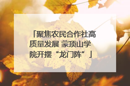 聚焦农民合作社高质量发展 蒙顶山学院开摆“龙门阵”
