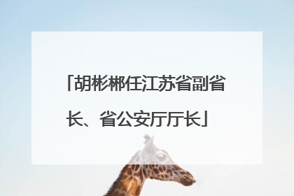 胡彬郴任江苏省副省长、省公安厅厅长