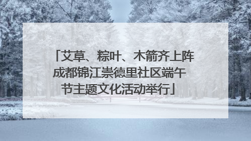 艾草、粽叶、木箭齐上阵 成都锦江崇德里社区端午节主题文化活动举行