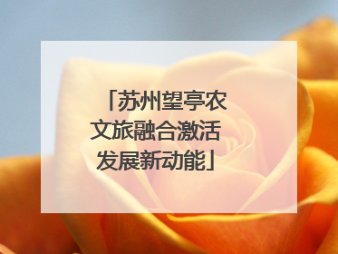 苏州望亭农文旅融合激活发展新动能
