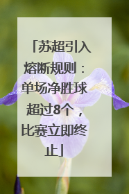 苏超引入熔断规则：单场净胜球超过8个，比赛立即终止