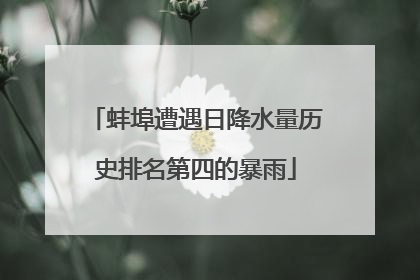 蚌埠遭遇日降水量历史排名第四的暴雨