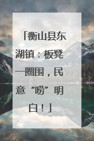 衡山县东湖镇：板凳一圈围，民意“唠”明白！