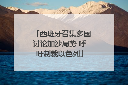 西班牙召集多国讨论加沙局势 呼吁制裁以色列