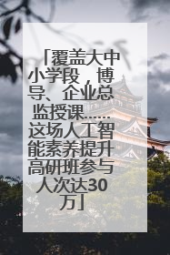 覆盖大中小学段，博导、企业总监授课……这场人工智能素养提升高研班参与人次达30万