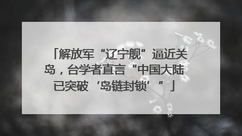 解放军“辽宁舰”逼近关岛，台学者直言“中国大陆已突破‘岛链封锁’”