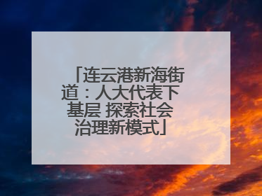 连云港新海街道：人大代表下基层 探索社会治理新模式