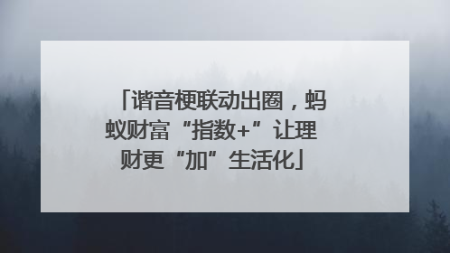 谐音梗联动出圈，蚂蚁财富“指数+”让理财更“加”生活化