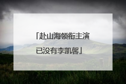 赴山海领衔主演已没有李凯馨