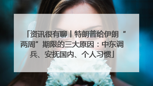资讯很有聊丨特朗普给伊朗“两周”期限的三大原因：中东调兵、安抚国内、个人习惯