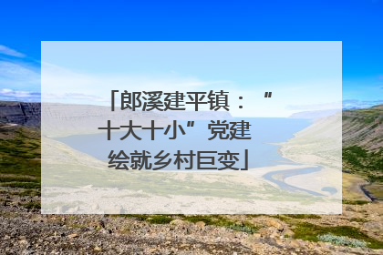 郎溪建平镇：“十大十小”党建 绘就乡村巨变