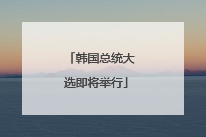 韩国总统大选即将举行